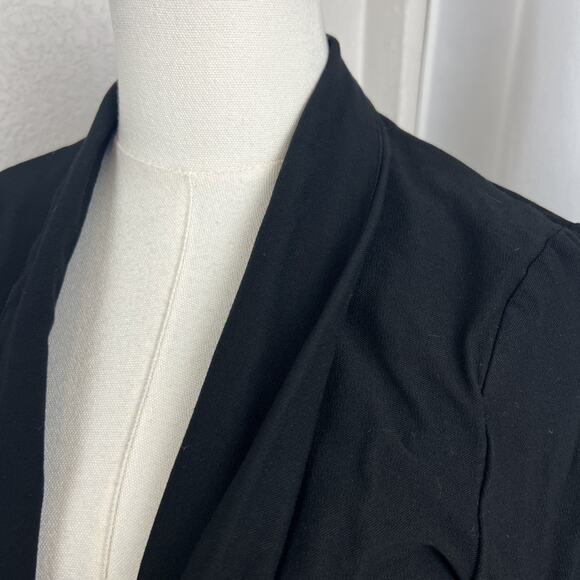 Eileen Fisher Cardigan Womens Small Black Open Front Stretch Capsule Preppy - Picture 3 of 12